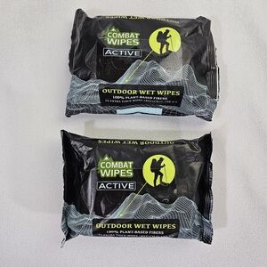 (2) Combat Wipes ACTIVE Extra Thick Oudoor Wet Wipes